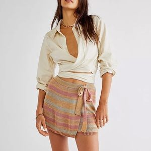 Free people sunrise knit wrap skirt